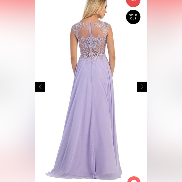 May Queen Dresses May Queen Embellished Illusion Bateau Aline Prom